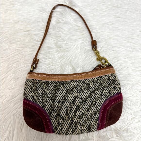 COACH y2k Limited Edition Soho Tweed Ribbon Bow Mini Purse Bag Charm - Picture 2 of 11